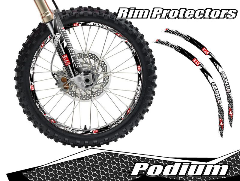 19 & 21 INCH DIRT BIKE RIM PROTECTORS WHEEL DECALS TAPE GRAPHICS MOTORCYCLE